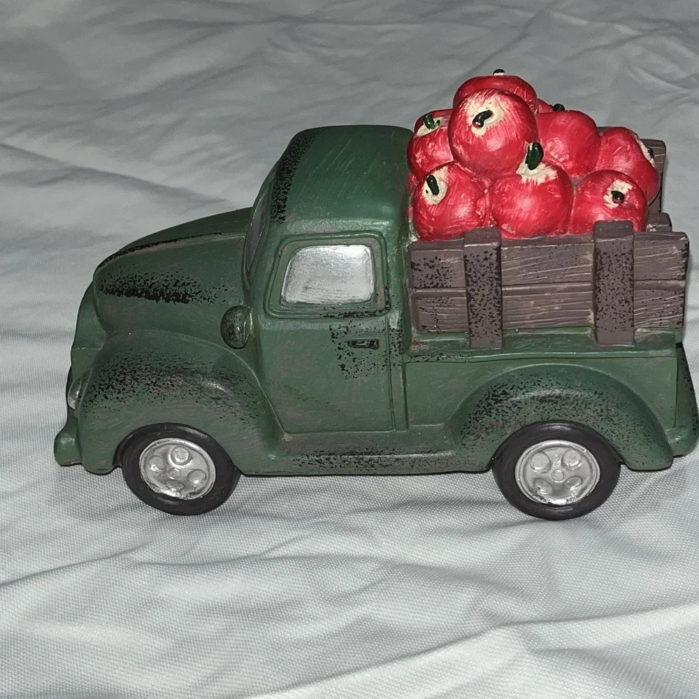Fall Decor Green Antique‎ Truck Hauling Apples Hobby Lobby